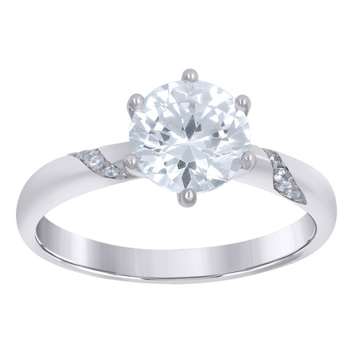 Sterling Silver Moissanite Solitaire Swirl Engagement Ring 1.26 CT | Size 6 to 9