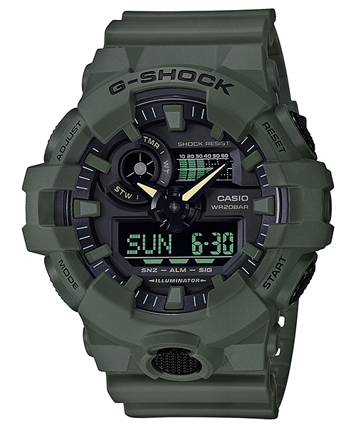 Casio G-Shock GA700UC-3A Utility Olive Green Digital Analog GA-700 Series Watch