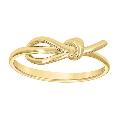 10K Yellow Gold Women's High Polished 5.5mm Symbol Band Tied Love Knot Ring