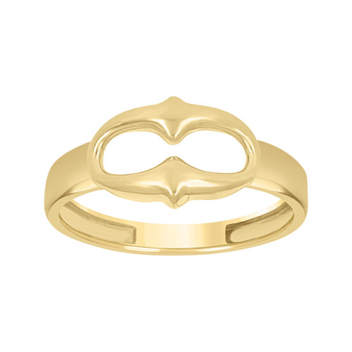 10K Yellow Gold Women's High Polished 8.5mm Band Open Work Puffed Fashion Ring