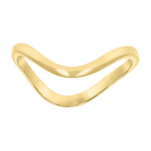10K Yellow Gold Women's High Polished 2.5mm Band Wavy & Curved Geometric Ring