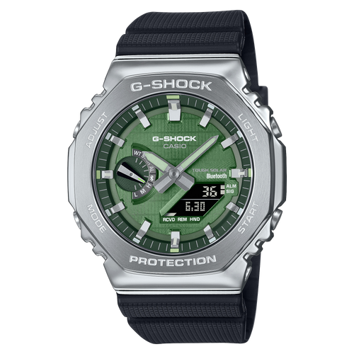 Casio G-Shock GBM2100A-1A3 Stainless G-Steel Green Dial Analog Smart Link Watch