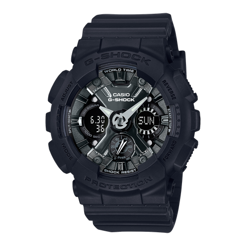 Casio G-Shock GMAS120MF-1A Womens Monotone Black Dial Digital Analog Black Watch