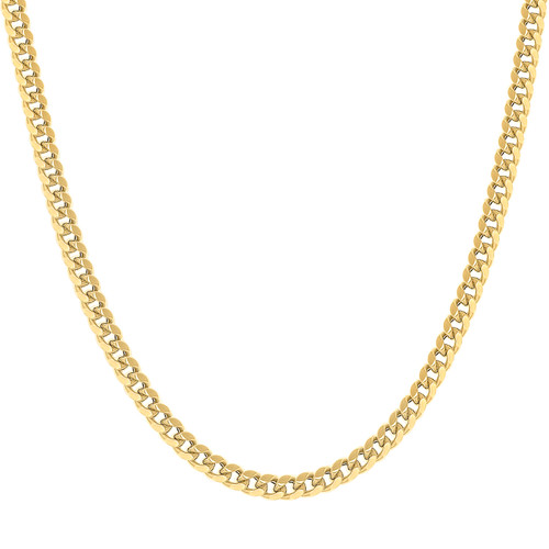 925 Sterling Silver Yellow Gold Plated 5mm Hollow Miami Cuban Chain | 16" to 24"
