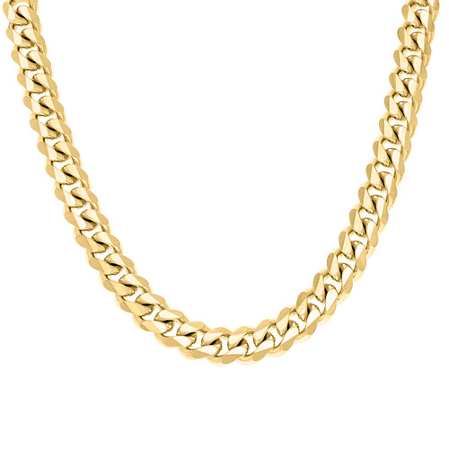 925 Sterling Silver Yellow Gold Plated 12mm Solid Miami Cuban Chain | 20" to 26"