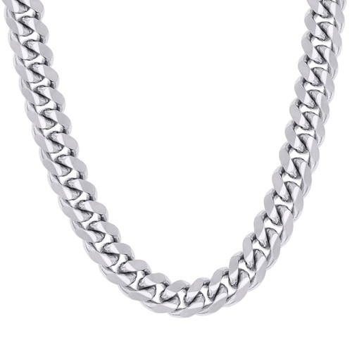 925 Sterling Silver Rhodium Plated 14.5mm Solid Miami Cuban Chain | 20" to 30"