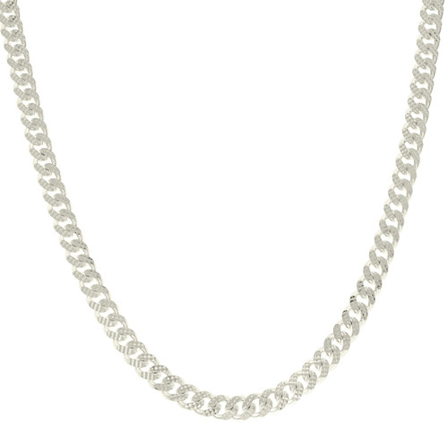 925 Sterling Silver Diamond Cut 7mm Solid Miami Cuban Pyramid Chain | 18" to 26"