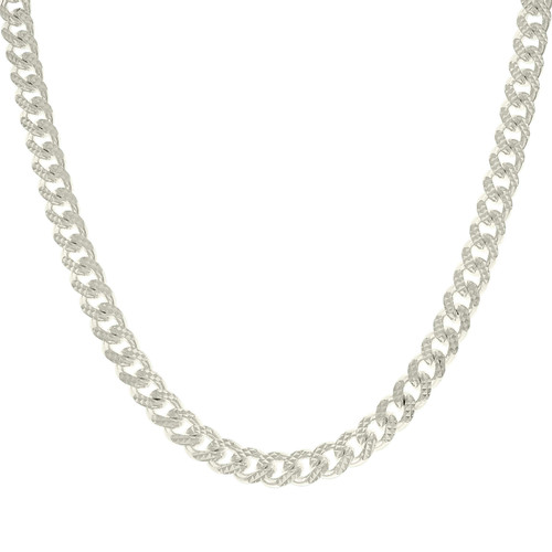Sterling Silver Diamond Cut 8.5mm Solid Miami Cuban Pyramid Chain | 18" to 26"