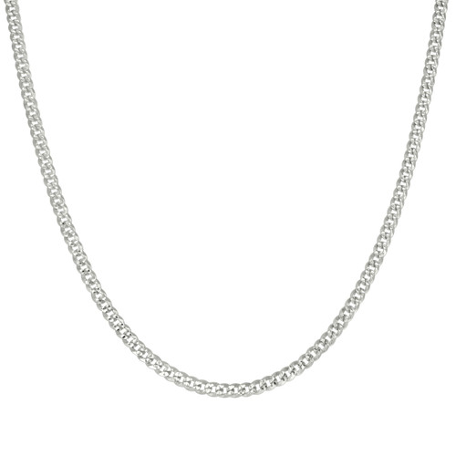 925 Sterling Silver Diamond Cut 3mm Solid Super Flat Curb  Chain | 16" to 24"