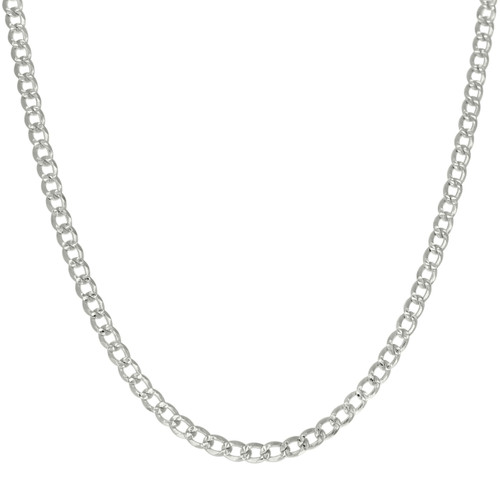 925 Sterling Silver Diamond Cut 4.5mm Solid Super Flat Curb  Chain | 16" to 24"