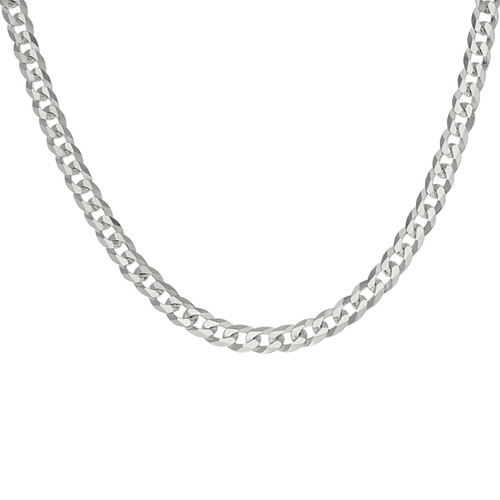 925 Sterling Silver Unisex Plain 3.5mm Solid Super Flat Curb  Chain | 18" to 24"