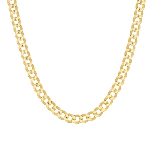 925 Sterling Silver Yellow Gold Plated 4mm Super Flat Curb  Chain | 16" to 24"