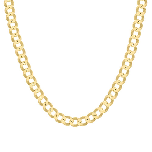 925 Sterling Silver Yellow Gold Plated 6mm Super Flat Curb  Chain | 16" to 26"