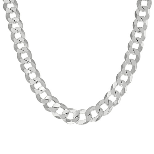 925 Sterling Silver Unisex Plain 7.5mm Solid Super Flat Curb  Chain | 18" to 26"