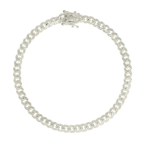 Sterling Silver Diamond Cut 5mm Solid Miami Cuban Pyramid Bracelet | 7" to 9"