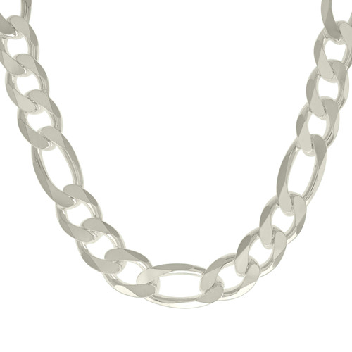 925 Sterling Silver Lobster Clasp 14mm Solid Classic Figaro Chain | 24" to 36"