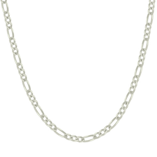 925 Sterling Silver Lobster Clasp 3mm Solid D/C Figaro Link Chain | 16" to 24"
