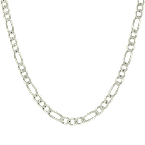 925 Sterling Silver Lobster Clasp 7mm Solid D/C Figaro Link Chain | 16" to 24"