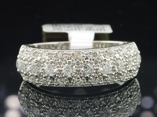 Ladies 14K White Gold Designer Round Diamond Engagement Ring Wedding Band .64 Ct