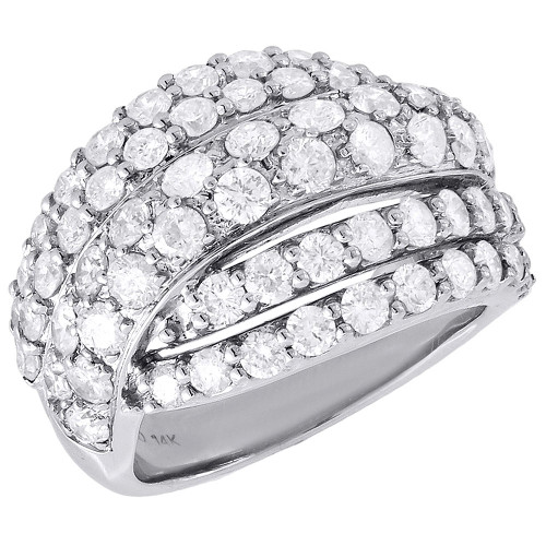 Diamond Wedding Band Ladies 14K White Gold Round Designer Fashion Ring 3 Tcw.