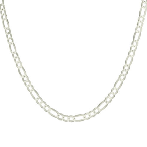 925 Sterling Silver Lobster Clasp D/C 5.5mm Super Flat Figaro Chain | 16" to 24"