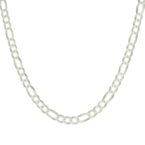925 Sterling Silver Lobster Clasp D/C 6.5mm Super Flat Figaro Chain | 16" to 26"