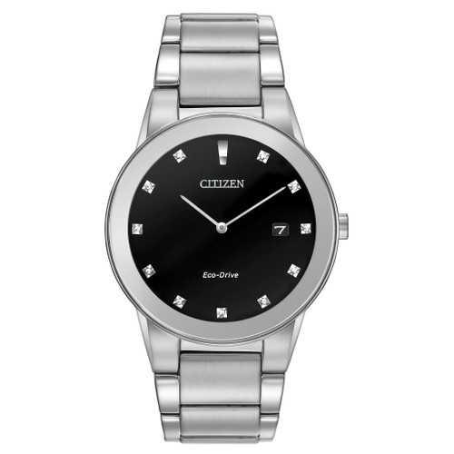 Citizen Eco-Drive Axiom AU1060-51G Men's 40mm Stainless Steel Black Dial Watch