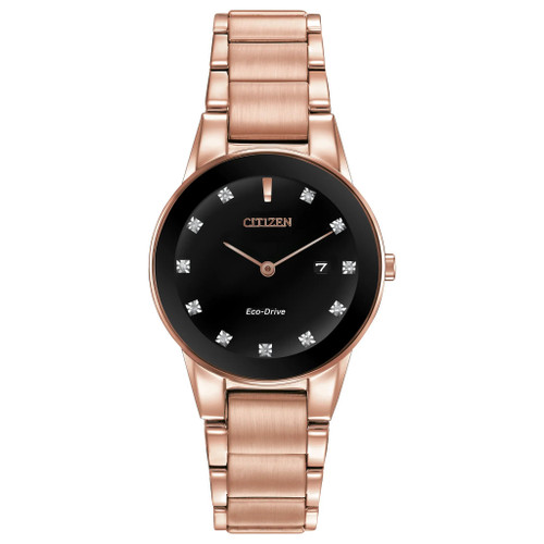 Citizen Eco-Drive Axiom GA1058-59Q 30mm Rose Stainless Steel Black Dial Watch