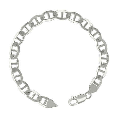 925 Sterling Silver Lobster Clasp 7mm Solid Classic Mariner Bracelet | 7" to 9"