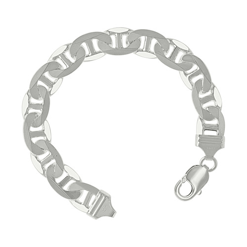 925 Sterling Silver Lobster Clasp 11mm Solid Classic Mariner Bracelet | 8" to 9"