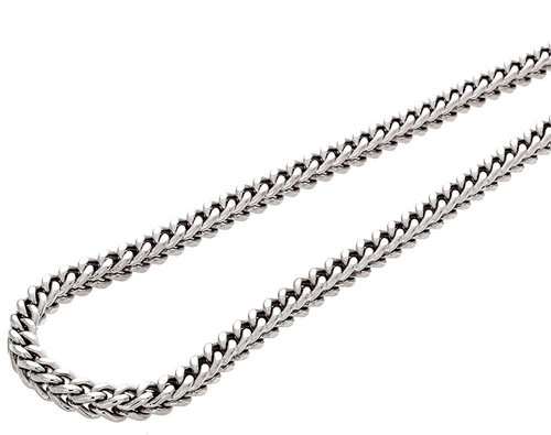 10k Real White Gold Unisex 4mm Franco Link Box Chain Necklace 22 Inch