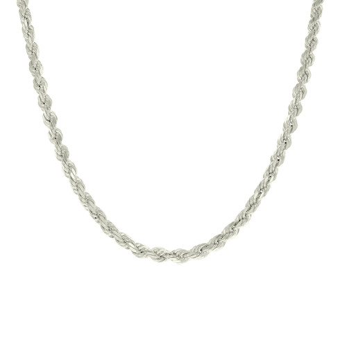 925 Sterling Silver Lobster Clasp Diamond Cut 3.5mm Hollow Rope Chain | 16" to 22"