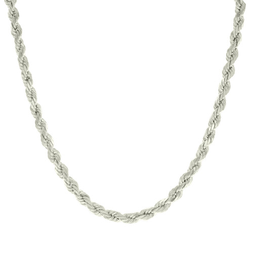 925 Sterling Silver Lobster Clasp Diamond Cut 4.8mm Hollow Rope Chain | 18" to 24"