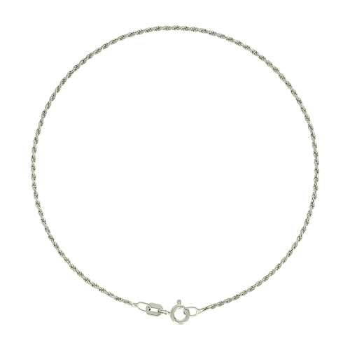 925 Sterling Silver Spring Ring Diamond Cut 0.5mm Solid Rope Bracelet | 7" to 9"