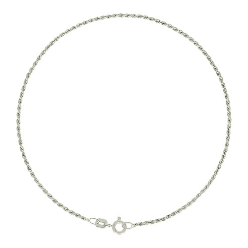925 Sterling Silver Spring Ring Diamond Cut 1mm Solid Rope Bracelet | 7" to 9"
