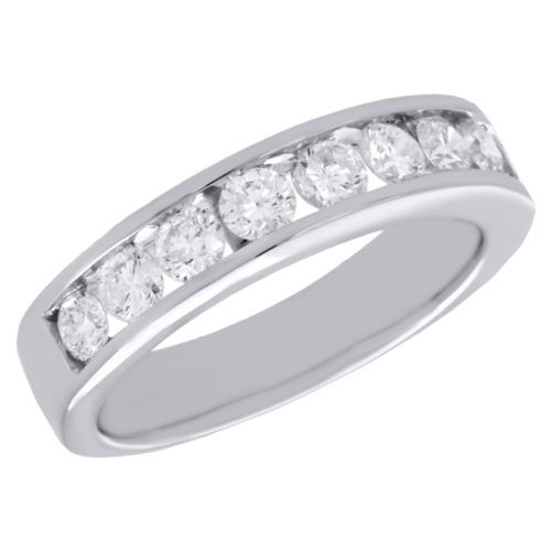 14K White Gold Channel Set Diamond Wedding Band Ladies Anniversary Ring 1 Ct.