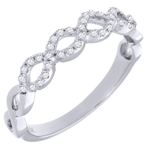 Diamond Infinity Wedding Ring 10K White Gold Round Cut Fashion Ring 0.20 Ct.