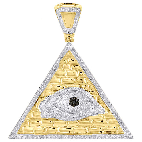 10K Yellow Gold Diamond Providence Illuminati All Seeing Eye