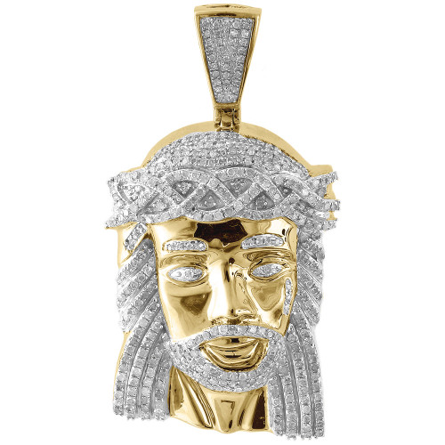 Genuine Pave Diamond Jesus Piece Charm 