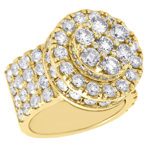 10K Yellow Gold Lollipop Domed Round Diamond Pinky Ring Mens Tier Band 6.25 Ct.