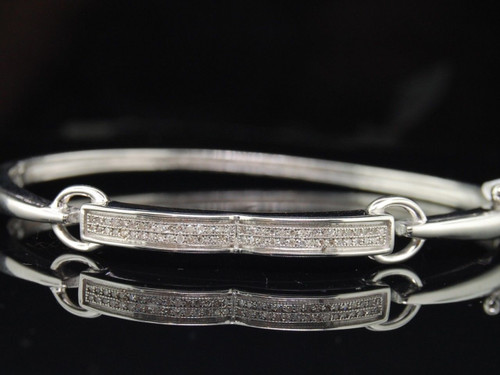 Argento sterling 925 da donna 0,19 ct. braccialetto con bracciale con pavé di diamanti