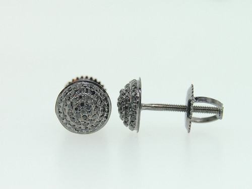 MENS/LADIES DOMED 0.25 CT BLACK DIAMOND EARRINGS STUDS