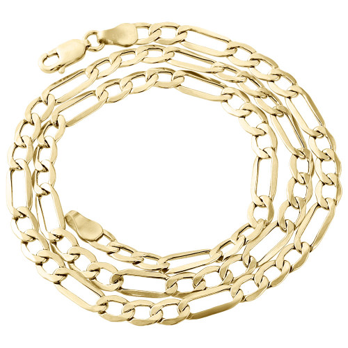 Mens Real 10K Yellow Gold Figaro Chain 4.7mm Necklace High Polished 16-30 Inches
