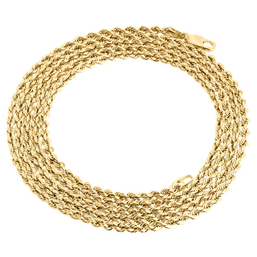 Real 10K Yellow Gold Solid Rope Chain 2mm Twist Necklace Unisex 16-30 Inches