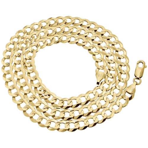 Mens Solid 10K Yellow Gold Cuban Curb 