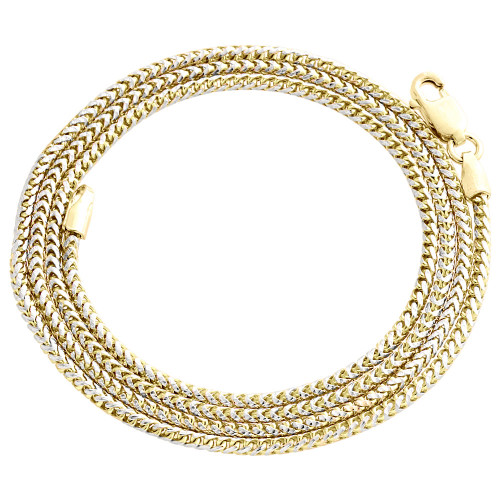 10K Yellow Gold Solid Diamond Cut Franco Box Chain 1.50mm Necklace 16 - 30 Inch