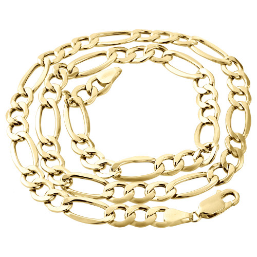 Mens Real 10K Yellow Gold Figaro Chain 