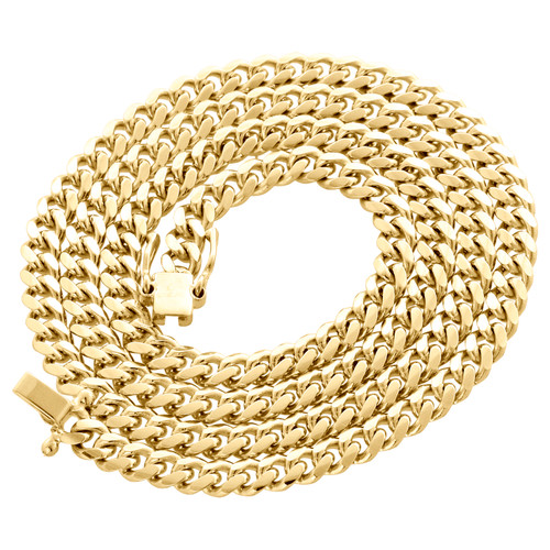 14K Yellow Gold Solid Miami Cuban Link 