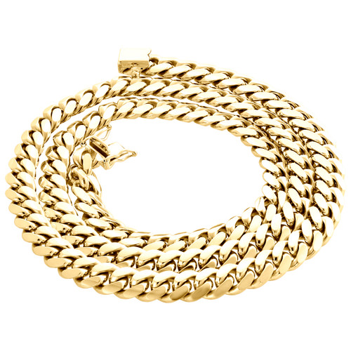 14K Yellow Gold Solid Miami Cuban Link 