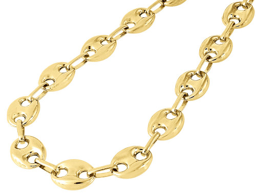 collar de cadena de eslabones marineros Gucci inflado de oro amarillo de 10 quilates, 12 mm de ancho, 28-32 pulgadas